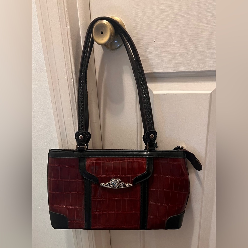 Western Style Purse - Burgundy and Black